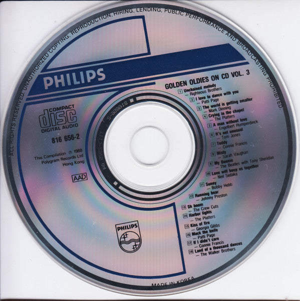 Various : Golden Oldies On CD Vol. 3 (CD, Comp)