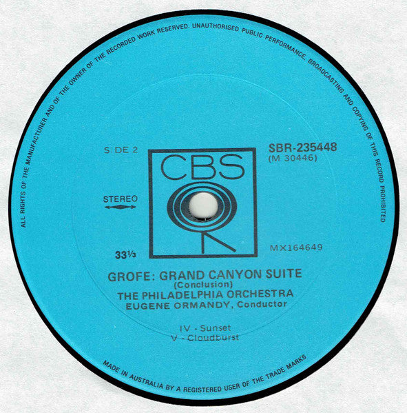 Grofé*, Eugene Ormandy / The Philadelphia Orchestra : Grand Canyon Suite (LP, Album, RE)