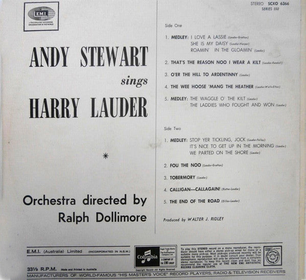 Andy Stewart : Andy Stewart Sings Harry Lauder (LP, Album)