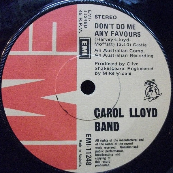 Carol Lloyd Band : All The Good Things (7", Single, Promo, "A")