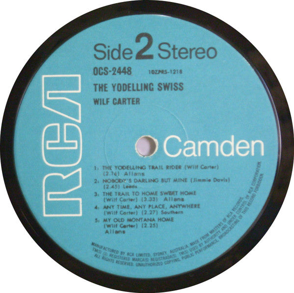 Wilf Carter : The Yodelling Swiss (LP)