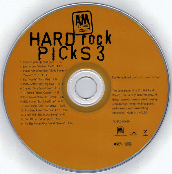 Various : Hard Rock Cafe: Picks 3 (CD, Comp, Promo)