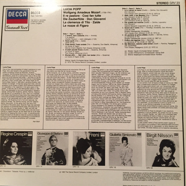 Lucia Popp : Mozart (LP, Comp)