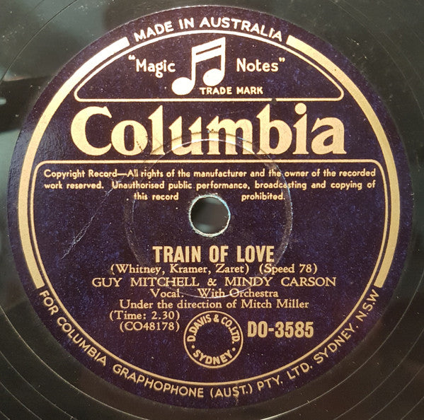 Mindy Carson & Guy Mitchell : That's A-Why / Train Of Love (Shellac, 10")