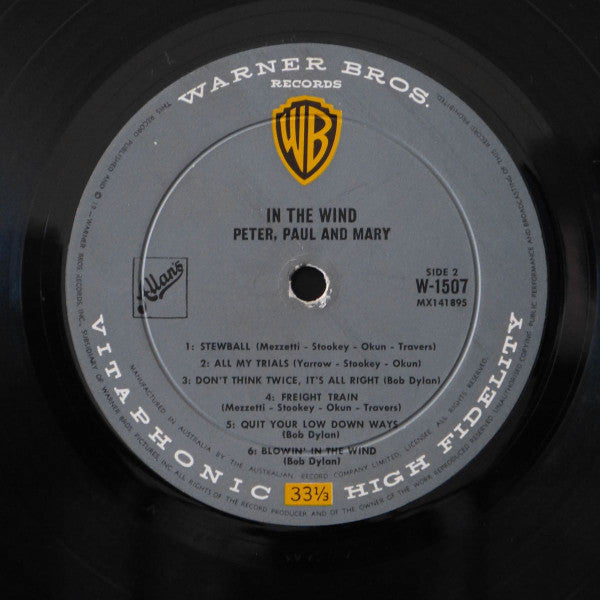 Peter, Paul And Mary* : In The Wind (LP, Album, Mono)