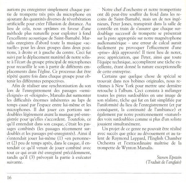 Wynton Marsalis : Baroque Music For Trumpets (CD, Album)