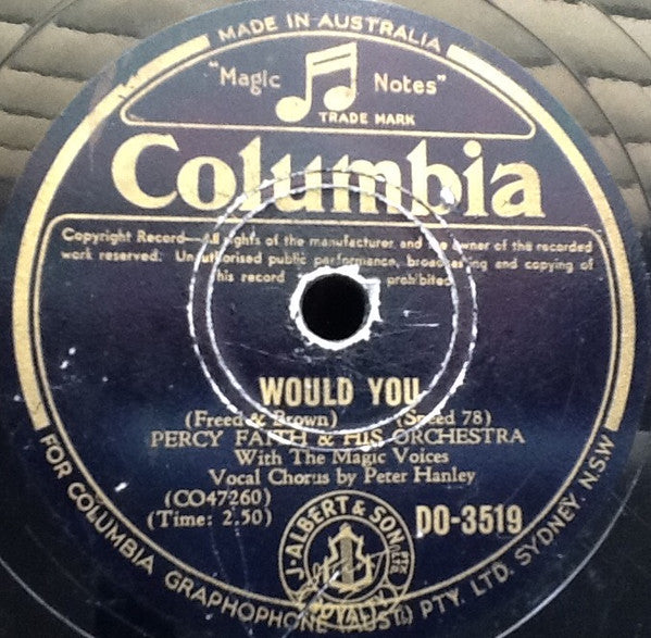Percy Faith & His Orchestra : Delicado / Would You (Shellac, 10")