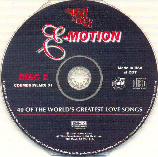 Various : Sound Check E-Motion: 40 Of The World's Greatest Love Songs (2xCD, Comp)