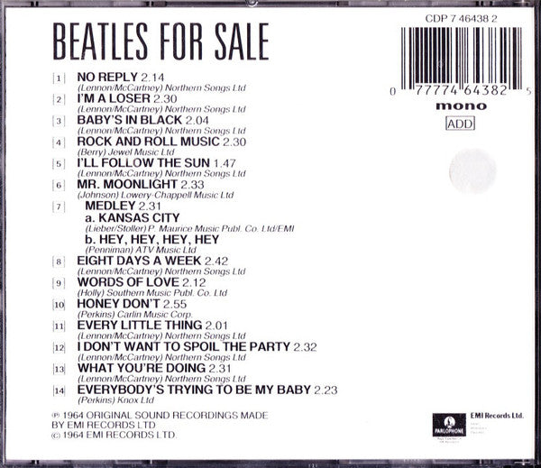 The Beatles : Beatles For Sale (CD, Album, Mono, RE)