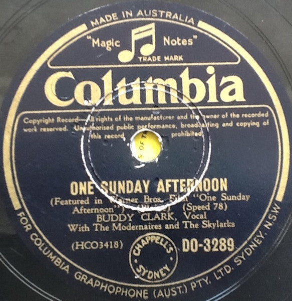 Buddy Clark (3) : It's A Big, Wide, Wonderful World / One Sunday Afternoon (Shellac, 10", RP)
