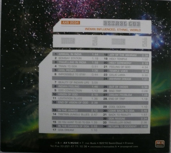 Frédéric Milgram & Jean-Albert Lelegard : Astral Goa (CD)