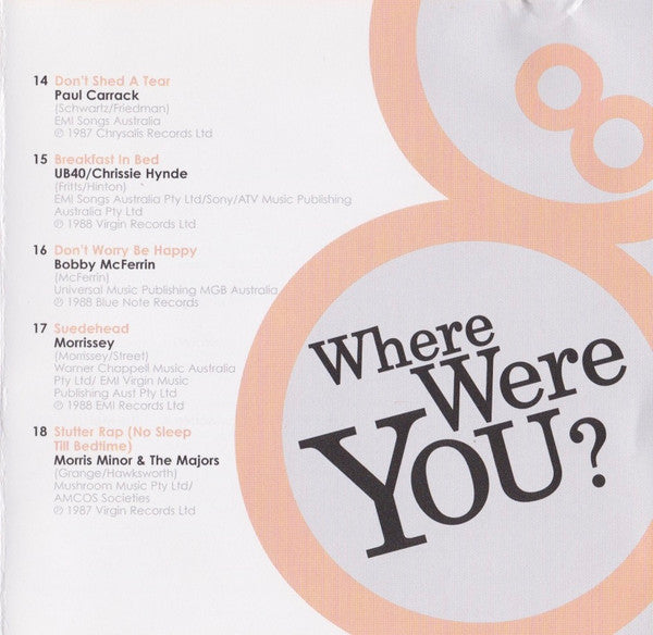Various : Where Were You? 1988 (CD, Comp)