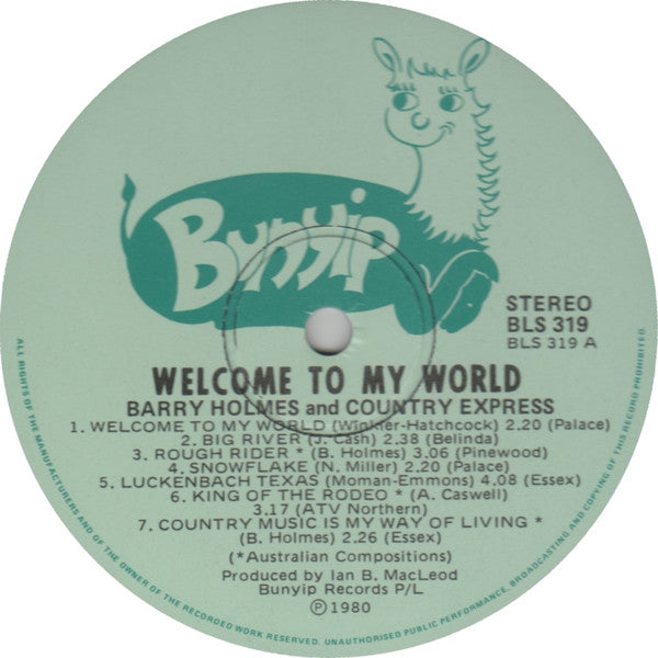 Barry Holmes (2) & Country Express (4) : Welcome To My World (LP, Album)