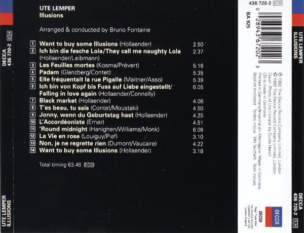 Ute Lemper : Illusions (CD, Album)