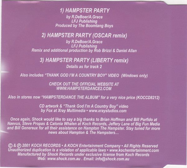 Hampton The Hampster : Hampster Party (CD, Single, Enh)