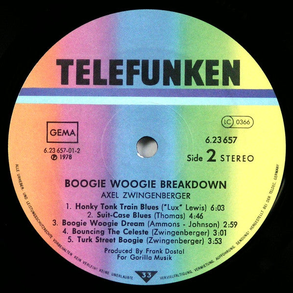 Axel Zwingenberger : Boogie Woogie Breakdown (LP, Album)