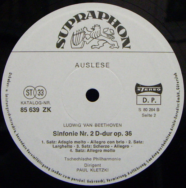 Beethoven* : Tschechische Philharmonie*, Paul Kletzki : 1. Und 2. Sinfonie (LP, RE)
