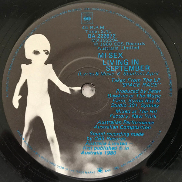 Mi-Sex : Space Race (7", Single)