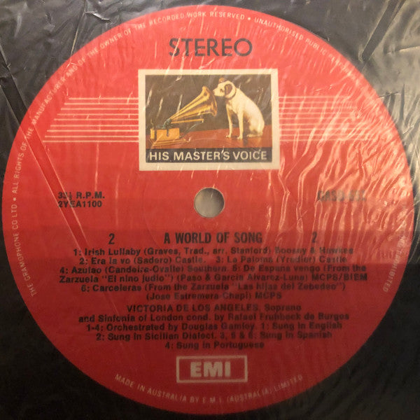 Victoria De Los Angeles : A World Of Song (LP, Album, RP)