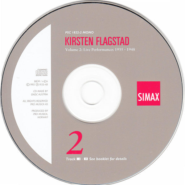 Kirsten Flagstad : Volume 2: Live Performances 1935 - 1948 (2xCD, Album, Comp, Mono)