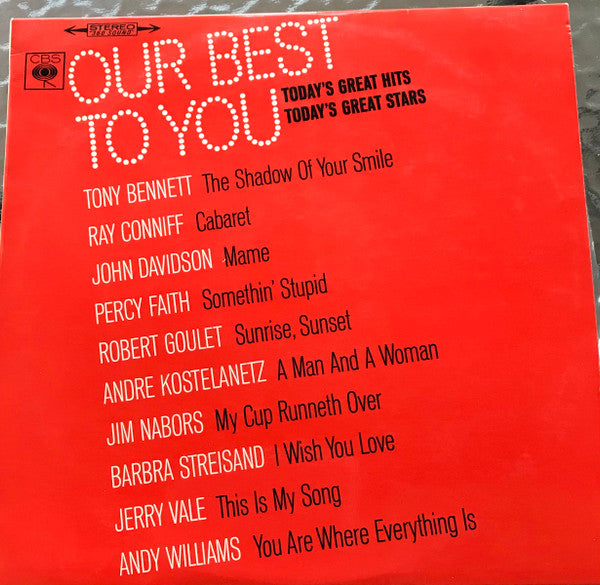 Various : Our Best To You: Today's Great Hits... Today's Great Stars (LP, Comp)