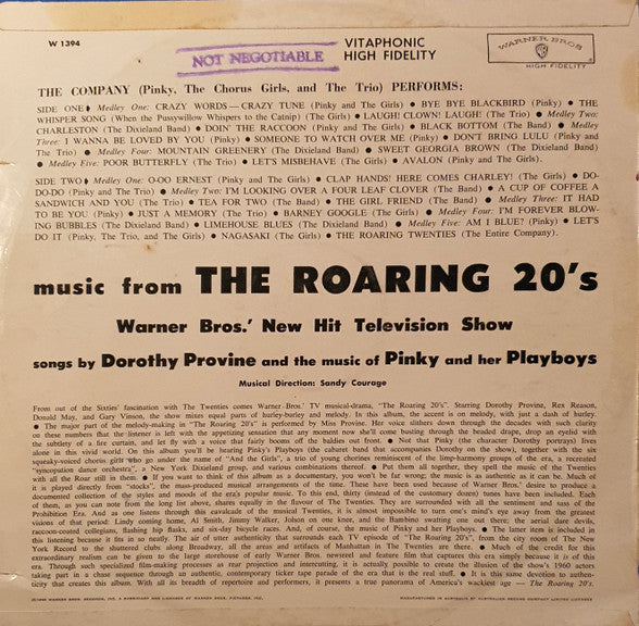 Dorothy Provine And The Music Of Pinky And Her Playboys : The Roaring 20's (LP, Album, Mono)
