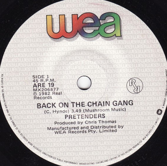 Pretenders* : Back On The Chain Gang (7", Single)