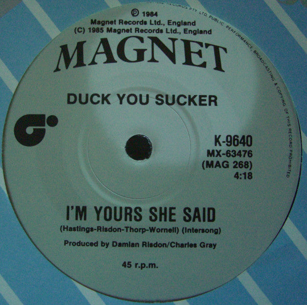 Duck You Sucker : Love Is Criminal (7")
