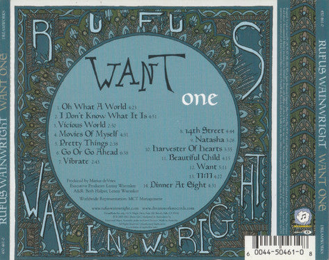 Rufus Wainwright : Want One (CD, Album, Enh)