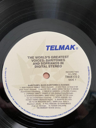 Various : The World's Greatest Voices Baritones Bass - Baritones (LP, Comp)