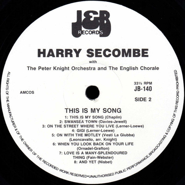 Harry Secombe, Peter Knight Orchestra, The English Chorale : This is My Song (LP)