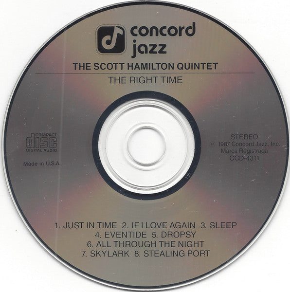 The Scott Hamilton Quintet : The Right Time (CD, Album)