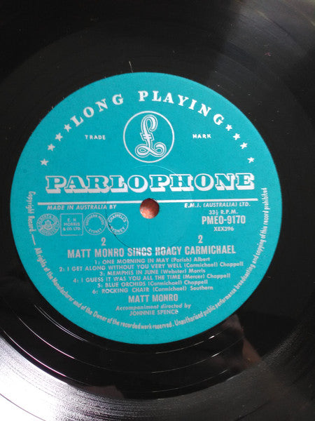 Matt Monro : Matt Monro Sings Hoagy Carmichael (LP, Mono)