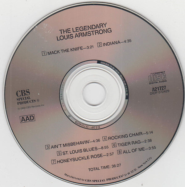 Louis Armstrong : The Legendary Louis Armstrong (CD, Comp, RM)