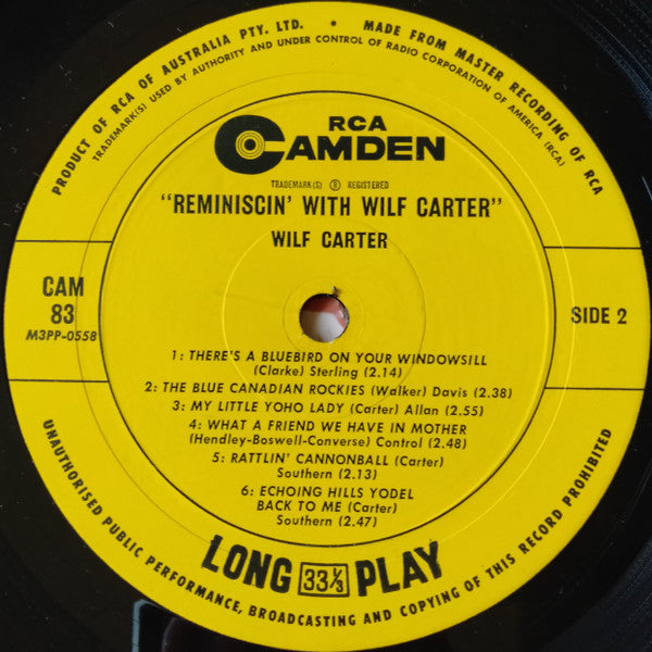 Wilf Carter : Reminiscin' With Wilf Carter (LP, Comp, Mono)