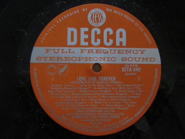 Sutherland* - Bonynge* - New Philharmonia* : Love Live Forever (2xLP)