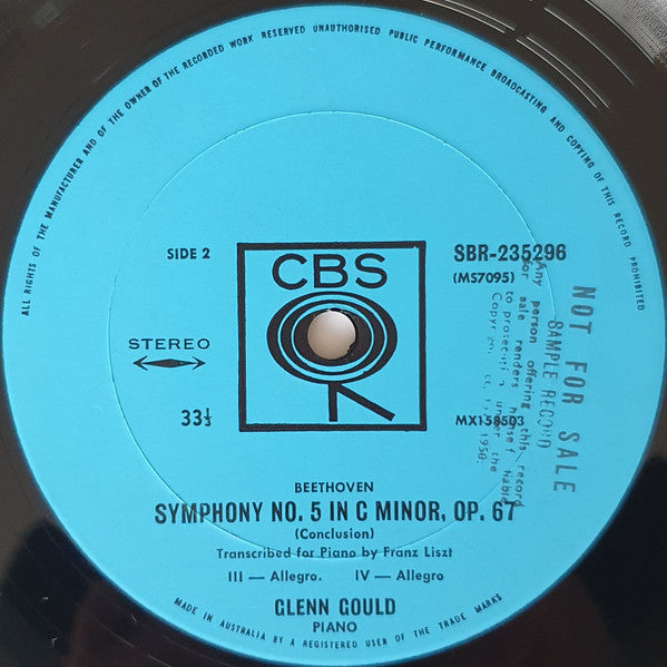 Glenn Gould Plays Beethoven* Composed By Franz Liszt : Beethoven Fifth Symphony In C Minor, Op. 67 (LP, Album)