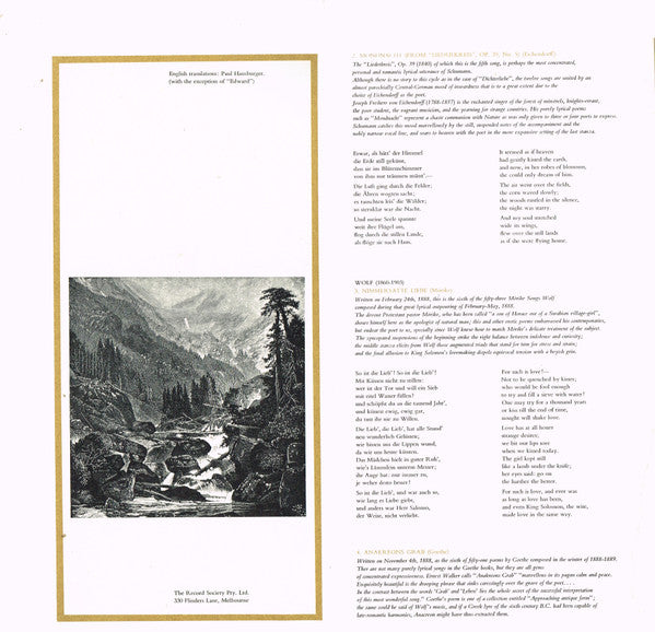 Schubert* / Strauss* / Schumann* / Wolf* / Loewe* / Hans Hotter With Gerald Moore : Lieder Recital (LP, Album, Mono, Club)