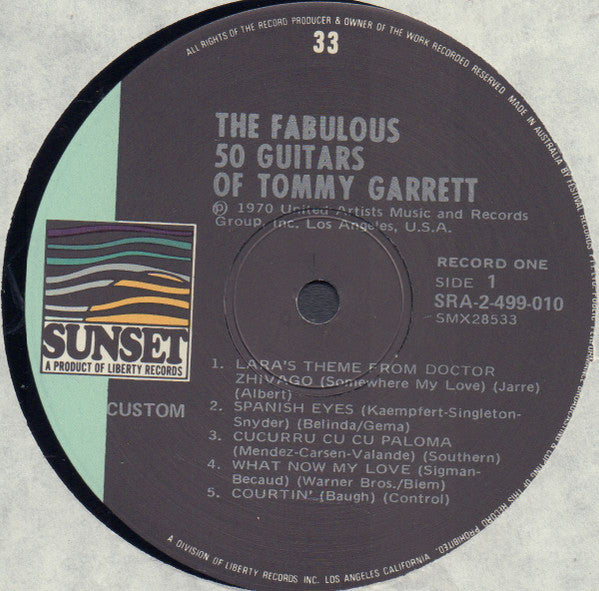 The 50 Guitars Of Tommy Garrett : The Fabulous 50 Guitars Of Tommy Garrett (2xLP, Comp)