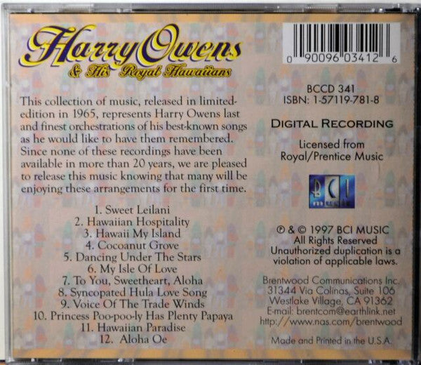 Harry Owens & His Royal Hawaiians : Aloha (CD, Album, RE)