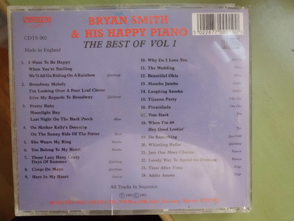 Bryan Smith (10) : And His Happy Piano - The Best Of Vol 1 (CD, Comp)