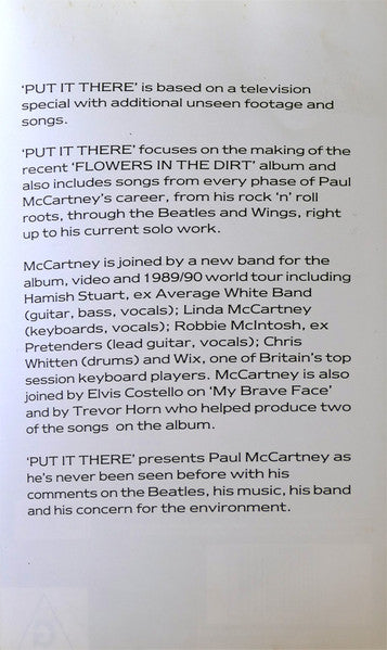 Paul McCartney : Put It There (VHS, PAL)