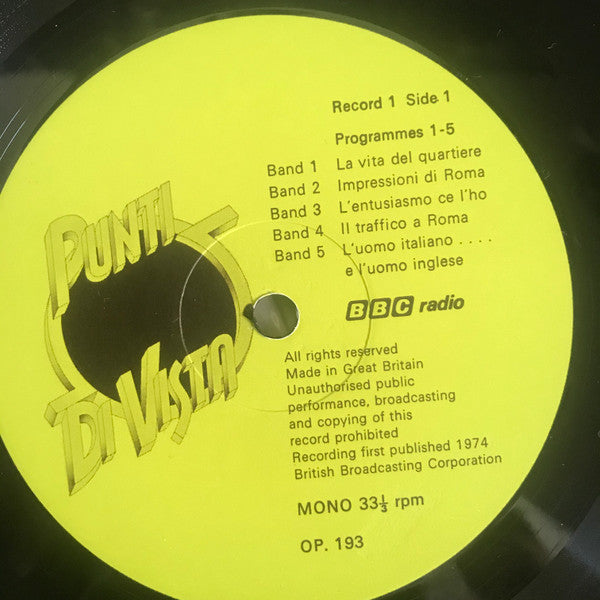 No Artist : Punti Di Vista No. 1 (LP, Mono)