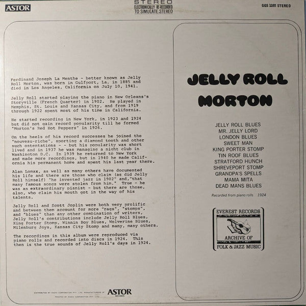 Jelly Roll Morton : Jelly Roll Morton (LP, Comp)