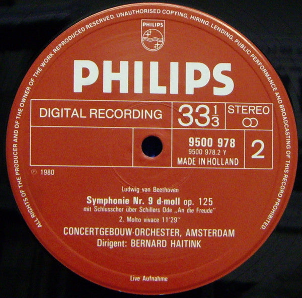 Beethoven* / Concertgebouw Orchestra, Amsterdam*, Chorus Of The Concertgebouw Orchestra*, Bernard Haitink : Symphony Nr. 9 (2xLP, Gat)