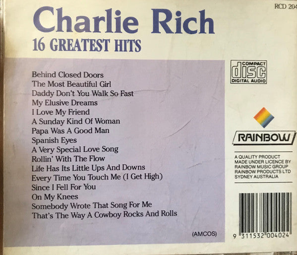 Charlie Rich : 16 Greatest Hits (CD, Comp)