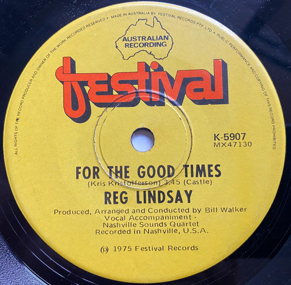 Reg Lindsay : Takin' A Chance (7", Single)