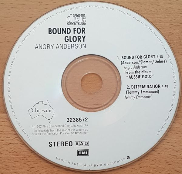 Angry Anderson : Bound For Glory (CD, Single, Spl)