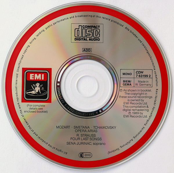 Sena Jurinac – R. Strauss*, Mozart*, Smetana*, Tchaïkovsky* – Fritz Busch, Warwick Braithwaite, Lawrance Collingwood : 4 Letzte Lieder / Airs D’Opéras / Opera Arias / Opern-Arien (CD, Comp, Mono, RM)