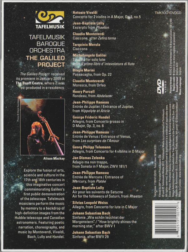 Antonio Vivaldi, Jean-Baptiste Lully, Claudio Monteverdi, Tarquinio Merula, Michelangelo Galilei, Biagio Marini, Henry Purcell, Jean-Philippe Rameau, Georg Friedrich Händel, Georg Philipp Telemann, Jan Dismas Zelenka, Sylvius Leopold Weiss, Johann Sebasti : The Galileo Project (DVD-V, NTSC, AC- + CD)